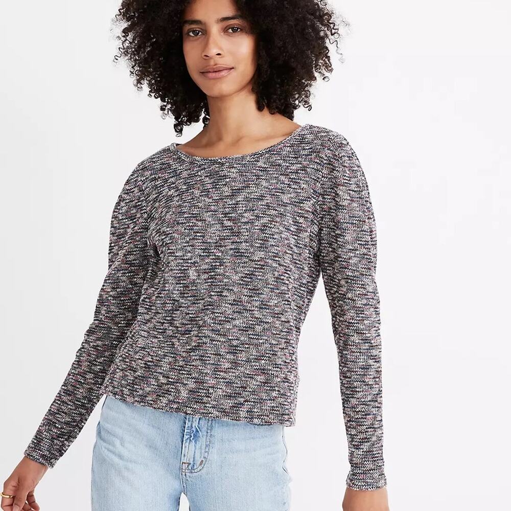 Madewell Multi Colored Sweater Scoop Neck Long Sleeve Size Small